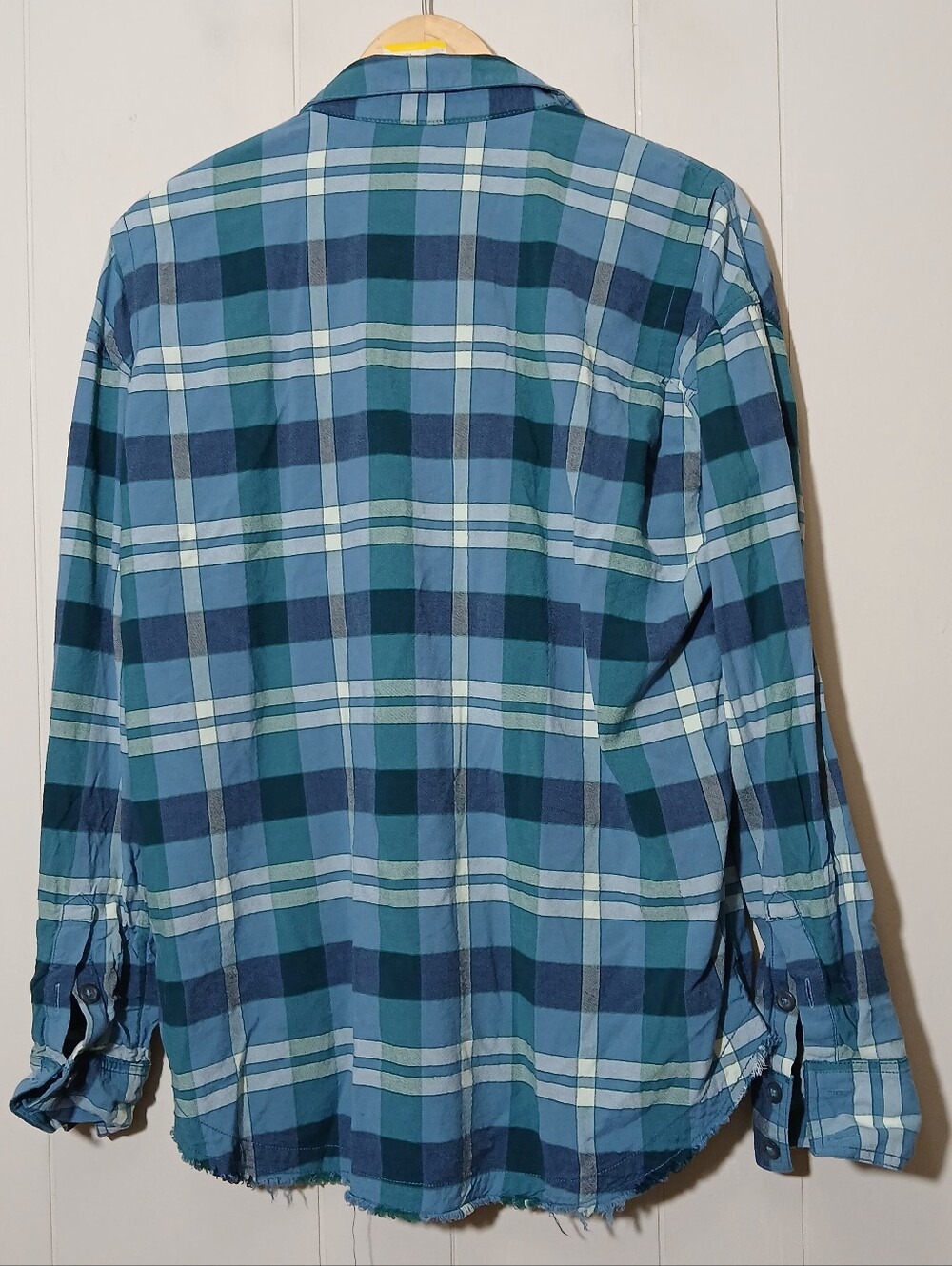 Free People Loveland Plaid Button Down Shirt Blue Green Pockets Boho Western - Picture 3 of 6